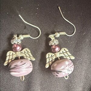 Angel Wing Purple Earrings